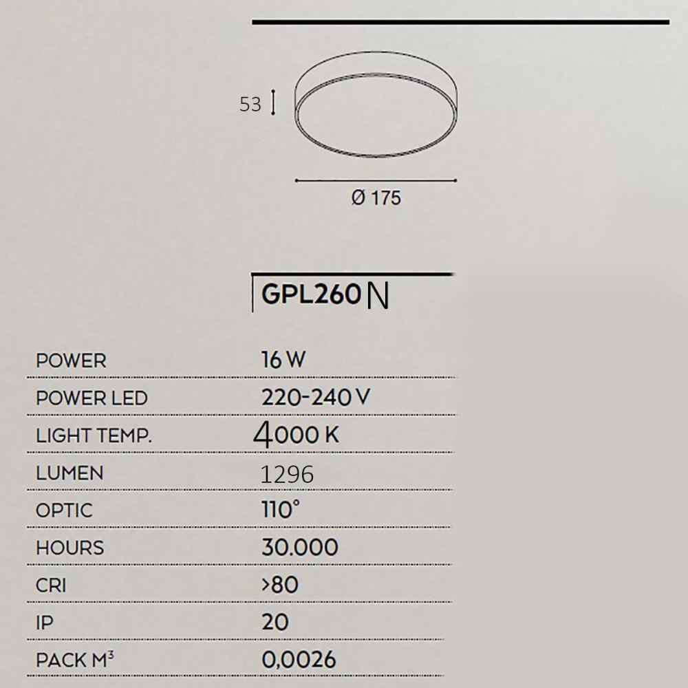 Plafonnier moderne Gea Led CLOE 35 GPL260N LED