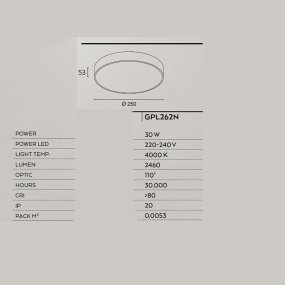 Plafoniera Gea Led CLOE 35 GPL262N