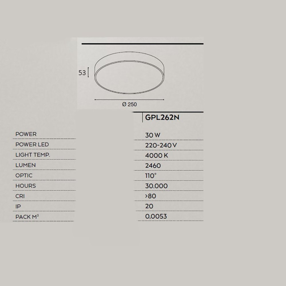 Plafoniera Gea Led CLOE 35 GPL262N