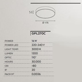 Lámpara de techo LED Gea Led CLOE 35 GPL270C
