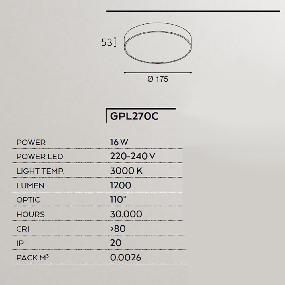 Lámpara de techo LED Gea Led CLOE 35 GPL270C
