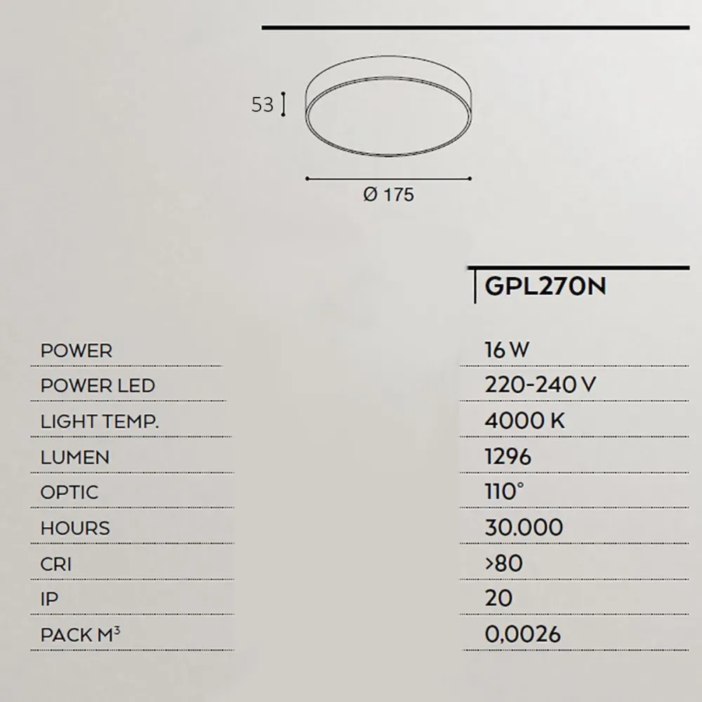 Plafoniera Gea Led CLOE 35 GPL270N LED
