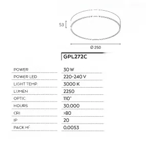 Plafón moderno Gea Led CLOE 35 GPL272C Plafón LED aluminio negro mate