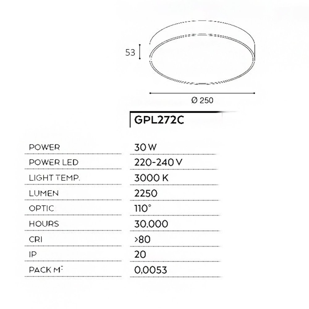 Moderne Deckenleuchte Gea Led GPL272C LED mattschwarz