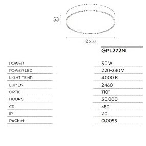 Moderne Deckenleuchte Gea Led CLOE 35 GPL272N