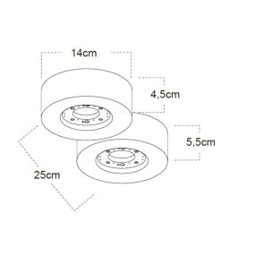 Deckenleuchte aus Gips Lampadari Bartalini SGGE 2 GX53 LED IP54
