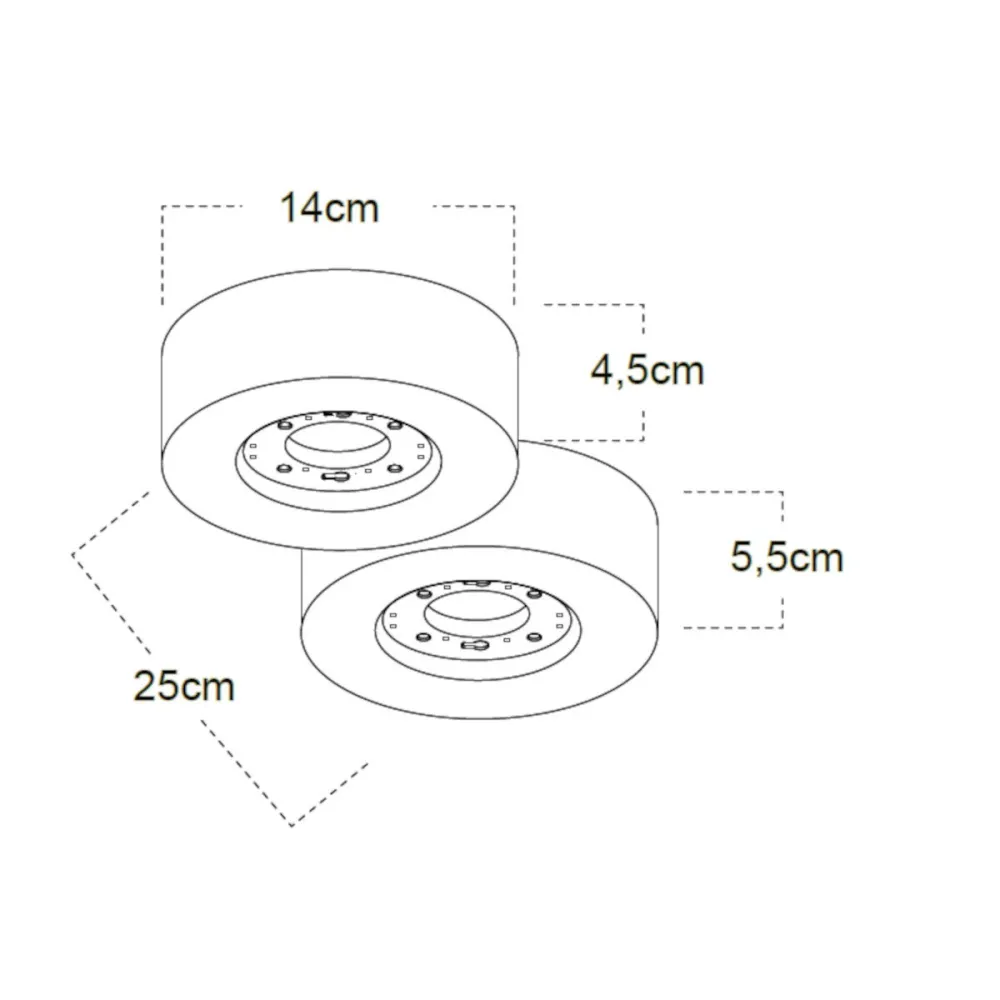 Plafonnier en plâtre Lampadari Bartalini SGGE 2 GX53 LED IP54