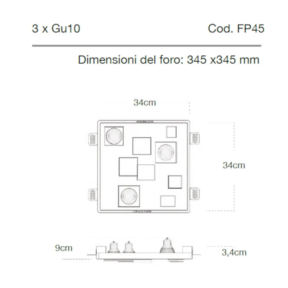 Faretto incasso Lampadari Bartalini OGNIR FP45 GU10 LED