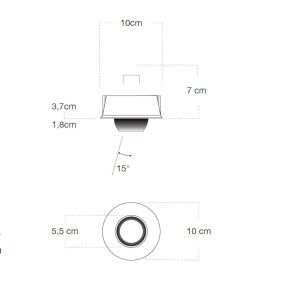 Foco empotrable Lampadari Bartalini THGILOTOR NEGRO GU10 LED
