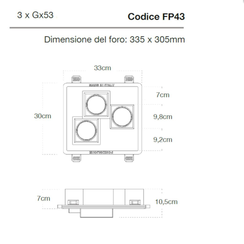 Foco empotrable Lampadari Bartalini OBUC FP43 GX53 LED