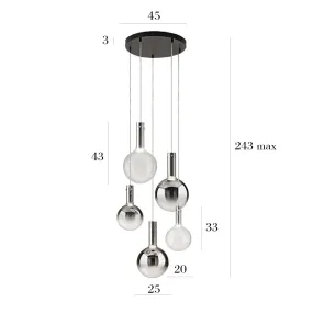 Lampadario moderno Perenz AMPOLLA 8310 8312 8032N