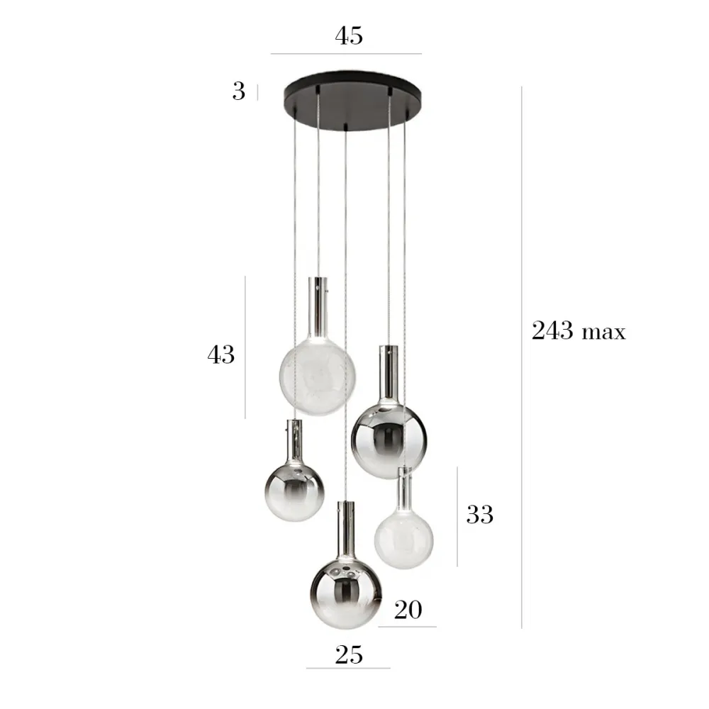 Lampadario moderno Perenz AMPOLLA 8310 8312 8032N