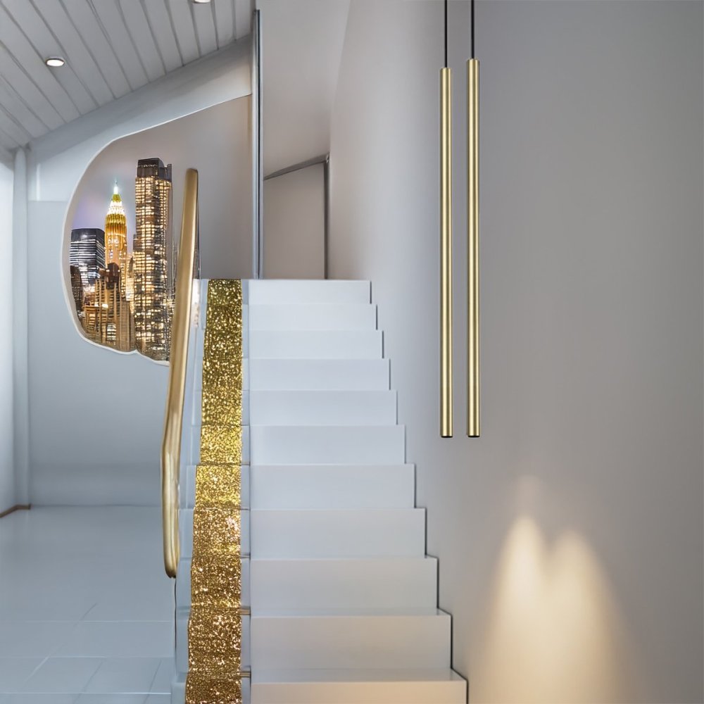 Lámpara de techo led cilíndrica de latón Ideal Lux ULTRATHIN 339733