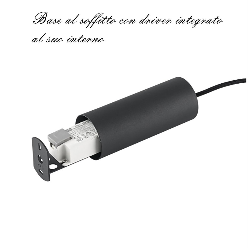 Lámpara de techo led cilíndrica de latón Ideal Lux ULTRATHIN 339726