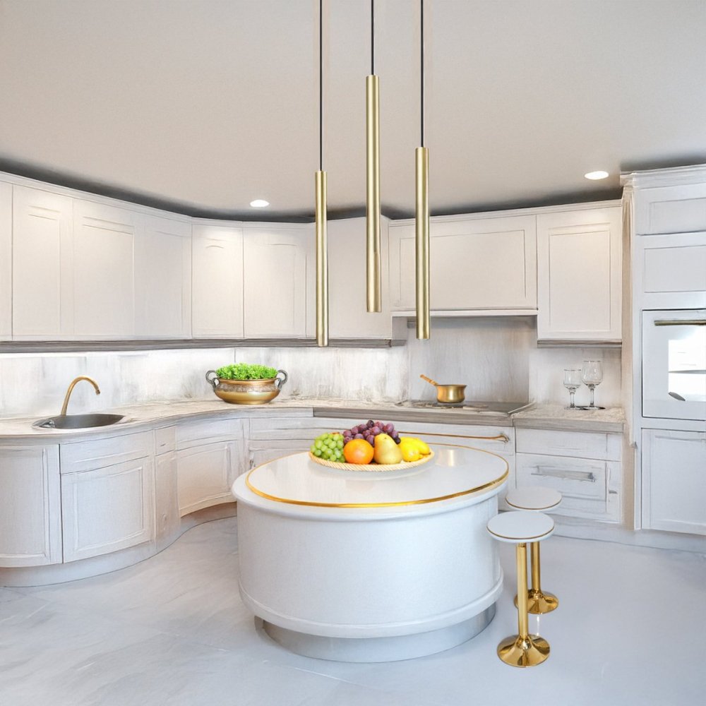 Lustre cylindrique en laiton à LED Ideal Lux ULTRATHIN 339726