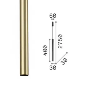 Zylinderförmiger LED-Kronleuchter aus Messing Ideal Lux ULTRATHIN 339726
