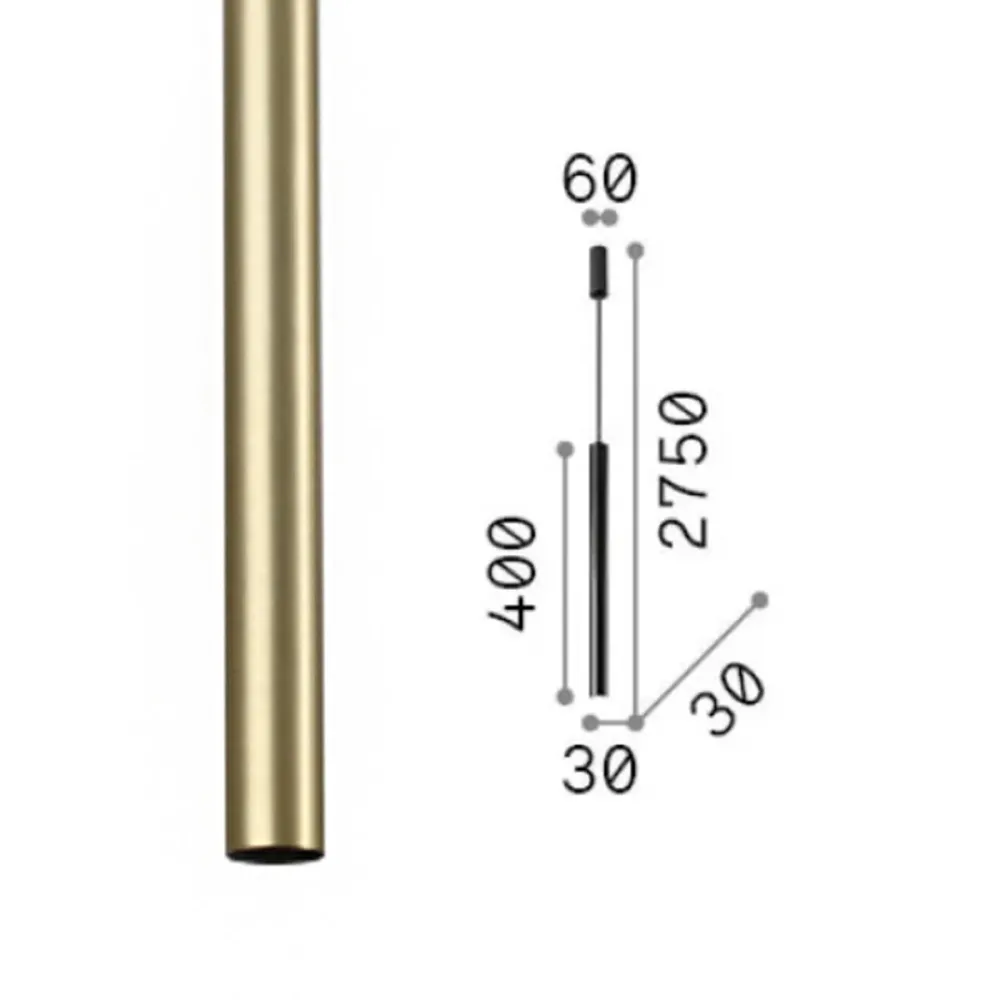 Lámpara de techo led cilíndrica de latón Ideal Lux ULTRATHIN 339726