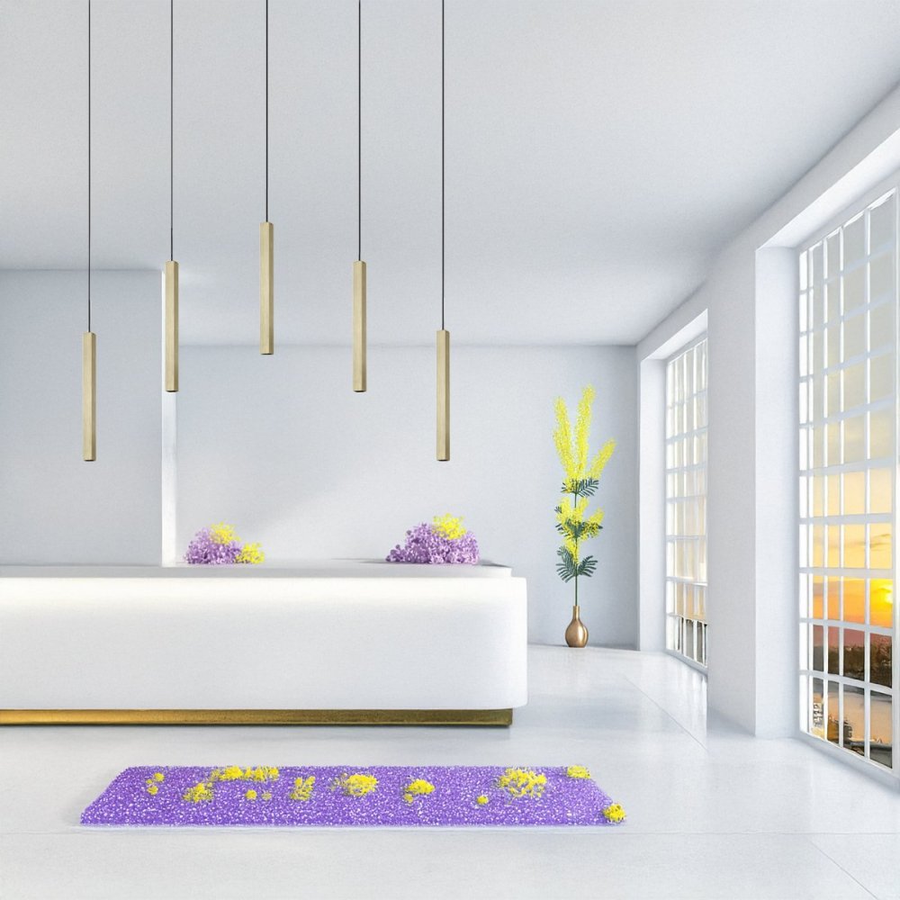 Lustre parallélépipède à LED en laiton Ideal Lux ULTRATHIN 339740