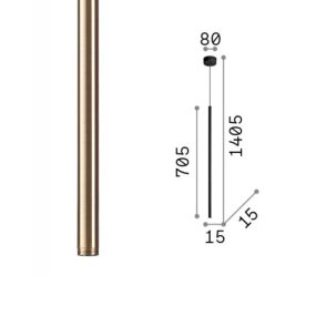 Ideal Lux FILO 263700 Messing LED Parallelepiped Kronleuchter