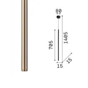 Lámpara de araña LED en forma de paralelepípedo de latón FILO 263700 Ideal Lux