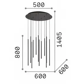 Lámpara de araña clásica Ideal Lux LOOK DROOP SP12 263663 LED