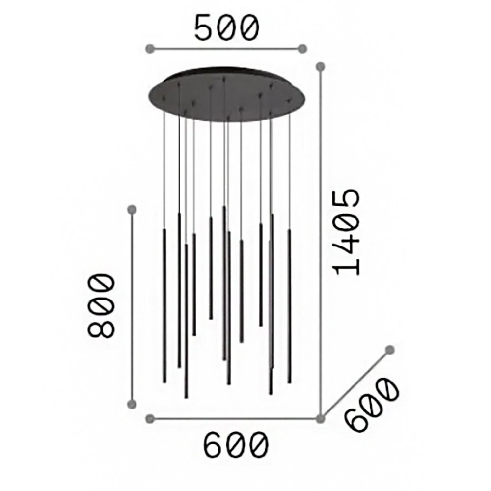 Lampadario ottone led Ideal Lux FILO SP12 263663