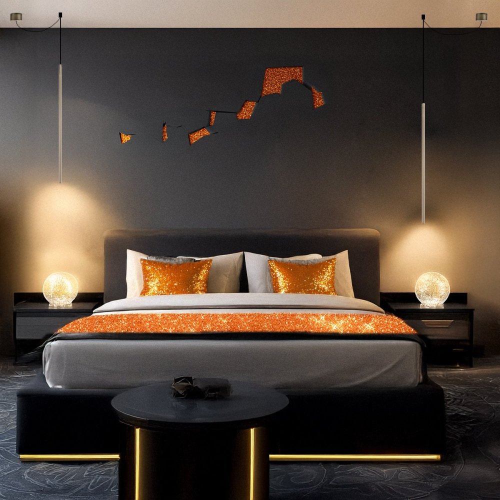 Lustre décentralisé parallélépipède laiton led Ideal Lux FILO 300825