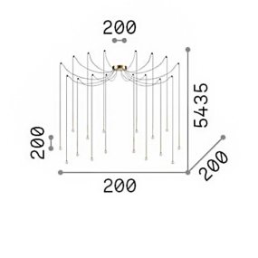 Messing-Kronleuchter LED Ideal Lux LUCCIOLA SP12 284019