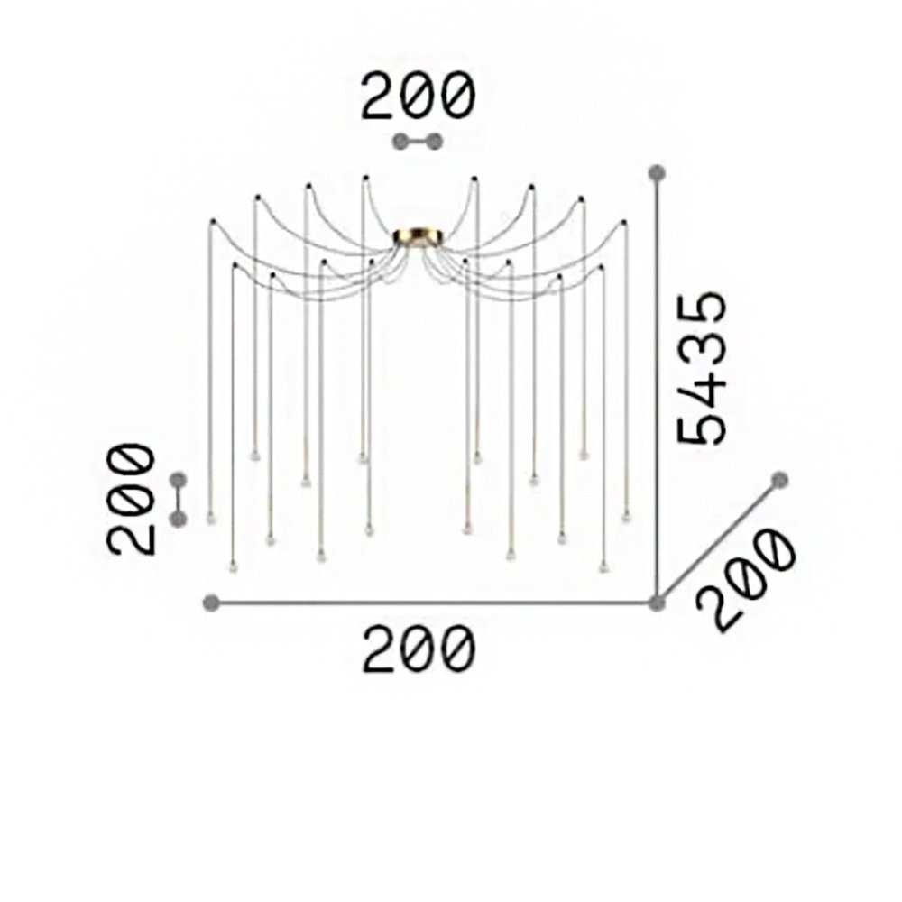Messing-Kronleuchter LED Ideal Lux LUCCIOLA SP12 284019