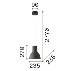 Lampadario cupola metallo grigio Ideal Lux BREEZE SP1 SMALL 137681