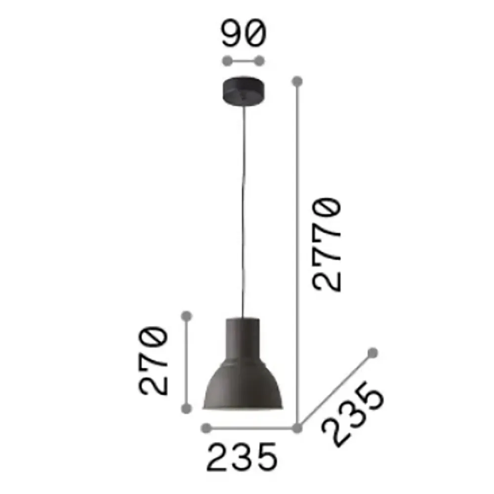 Lampadario cupola metallo grigio Ideal Lux BREEZE SP1 SMALL 137681