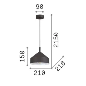 Lustre en métal Ideal Lux YURTA SP1 SMALL NOIR 281568