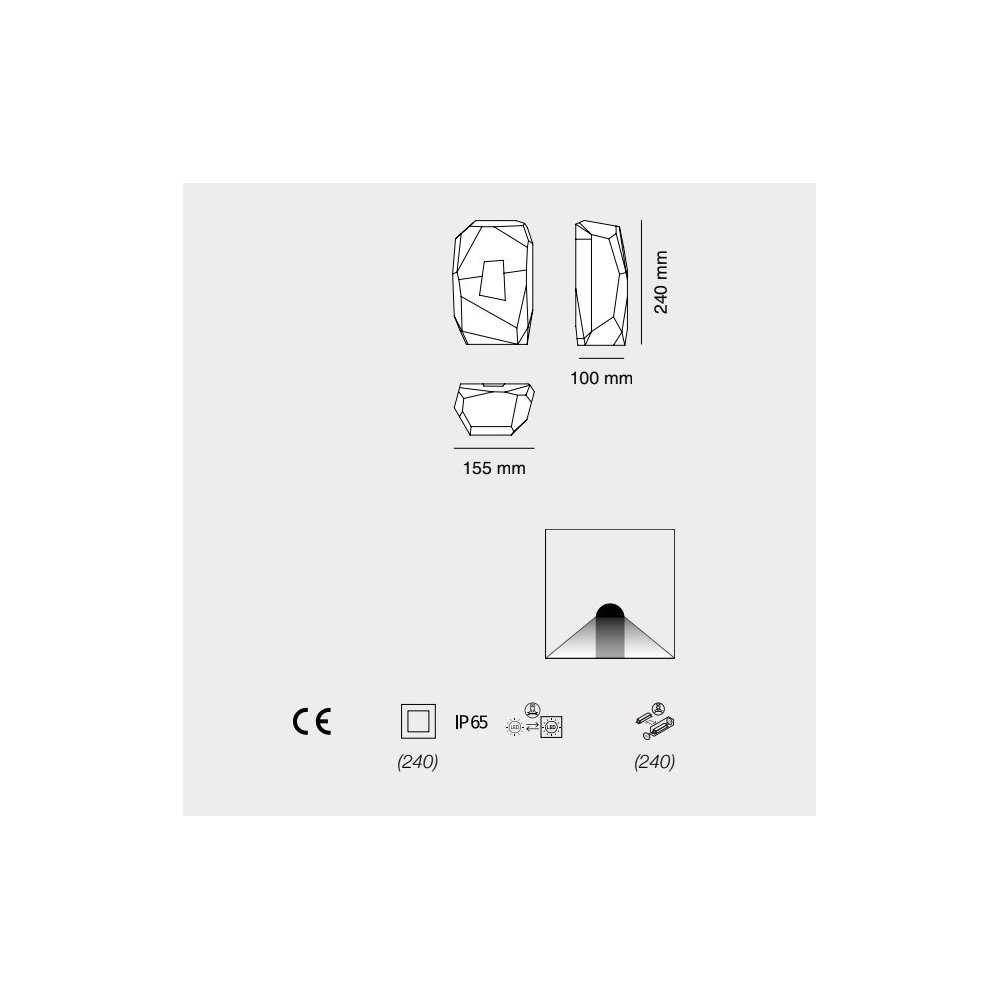 Lampe de balisage moderne Belfiore 9010 SER 1102 30240 LED IP65