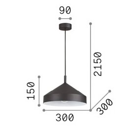 Metalllüster Ideal Lux YURTA SP1 MEDIUM BLACK 285139