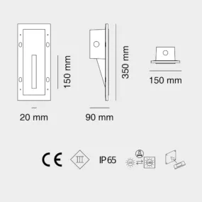 Belfiore 9010 HINT SMALL Spot encastré pour marches 1304A 392 30172 LED IP65