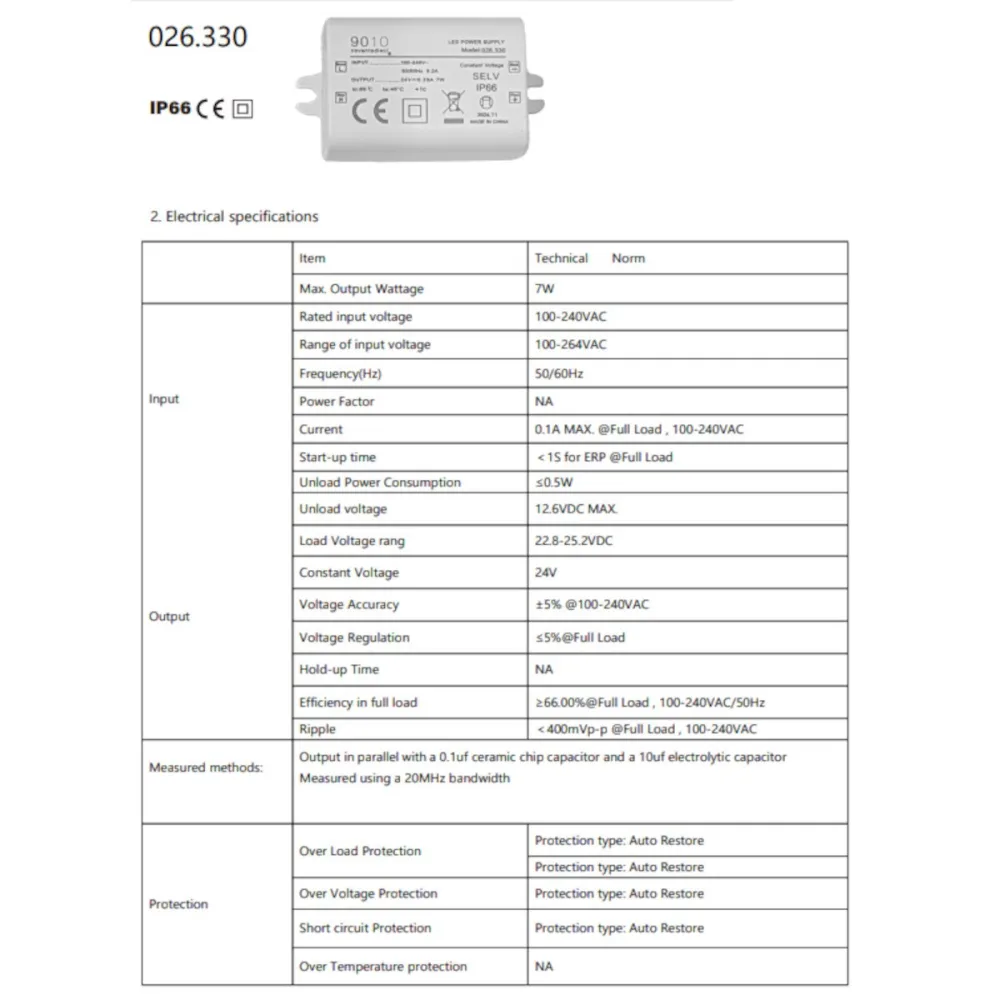 Alimentatore Belfiore 9010 026.330 ON/OFF 7W 24V IP66