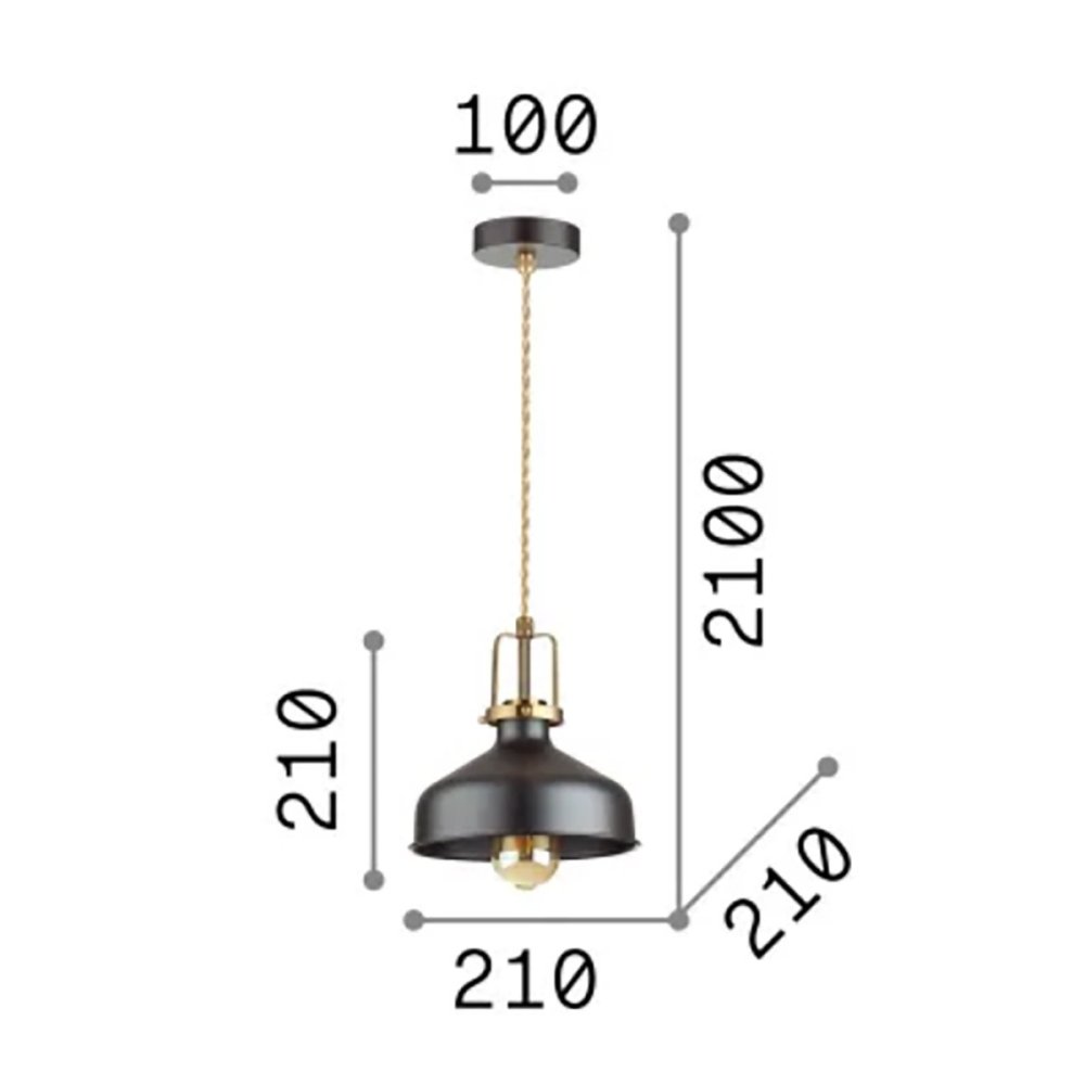 Lámpara de araña de metal Ideal Lux ERIS 1 SP1 BLANCO 238104