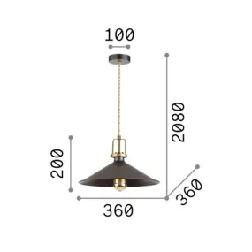 Lampadario metallo Ideal Lux ERIS 4 SP1 NERO 249087