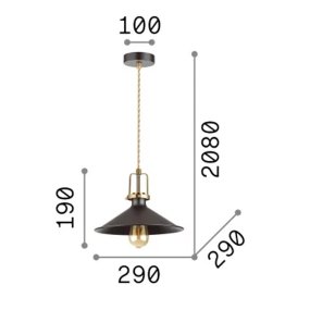 Lampadario metallo Ideal Lux ERIS 3 SP1 NERO 249070