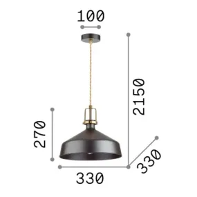 Lustre en métal Ideal Lux ERIS 2 SP1 NOIR 249063