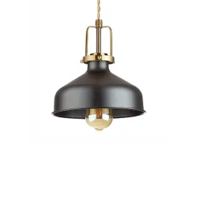 Lampadario metallo Ideal Lux ERIS 1 SP1 NERO 249056 E27 LED 21CM monoemissione modello lampade industriali