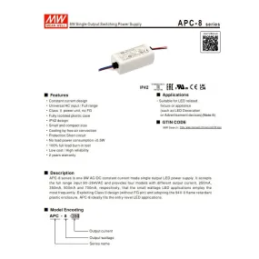 Treiber Lampadari Bartalini APC 8 350 CC-350 mA 8W