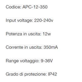 Controlador Lampadari Bartalini APC 12 350 220-240V