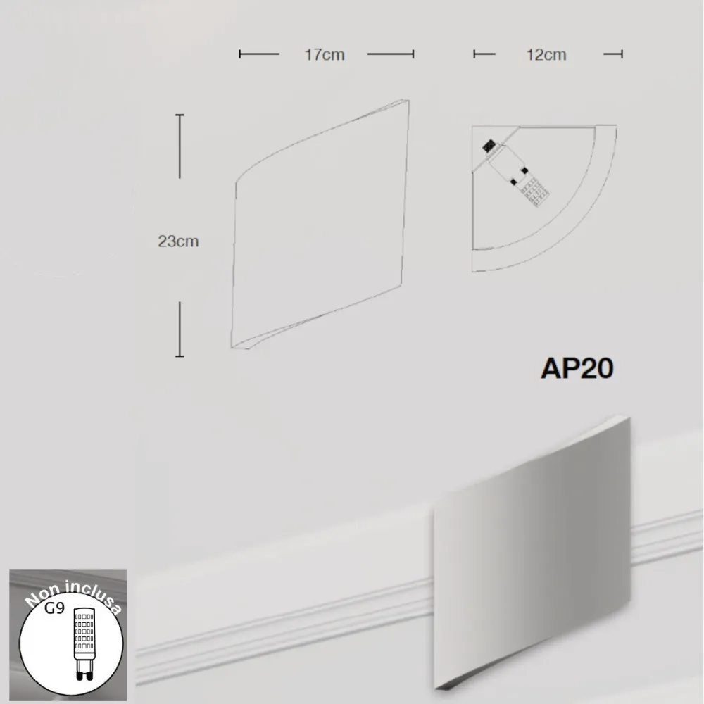 Applique d'angle Lampadari Bartalini AINRUTAS AP20 G9 LED Lustres