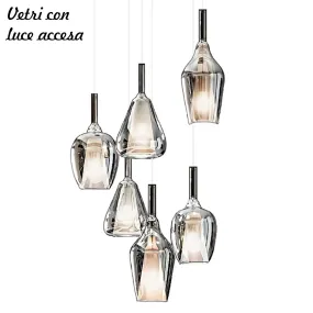 Gea Luce OFELIA S10 S11 S12 lustre en verre chromé miroir