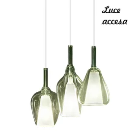 Gea Luce transparente grüne Glasaufhängung OFELIA S10 S11 S12