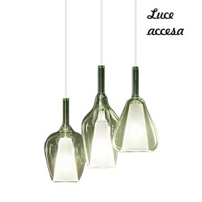 Sospensione vetro verde trasparente Gea Luce OFELIA S10 S11 S12