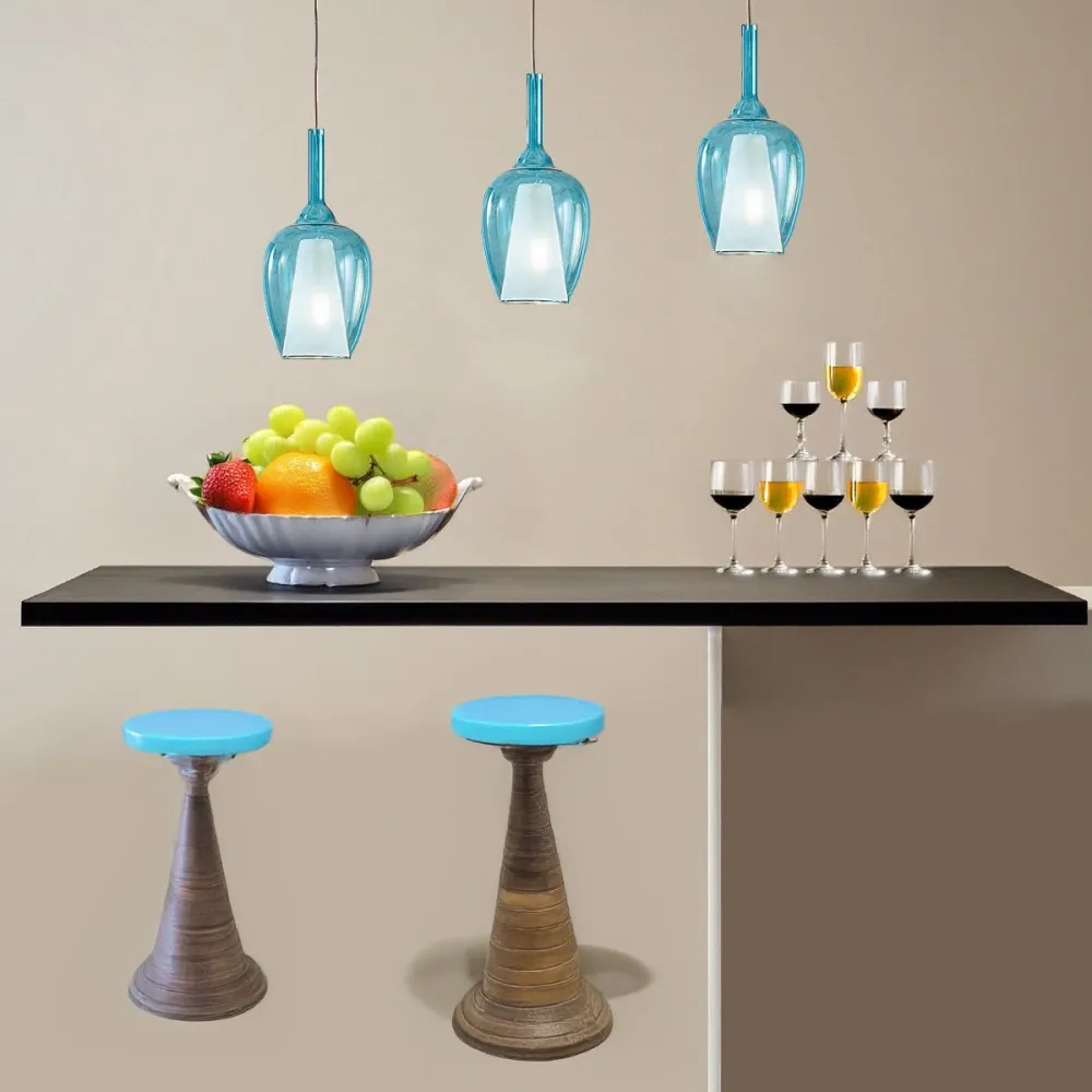 Sospensione vetro blu trasparente Gea Luce OFELIA S10