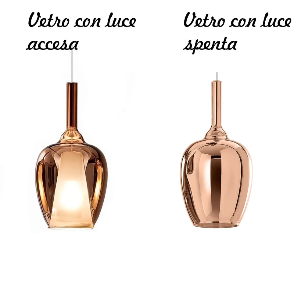 Sospensione vetro rame Gea Luce OFELIA S10