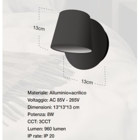 Lampadari Bartalini OELILAG noire AP102 LED